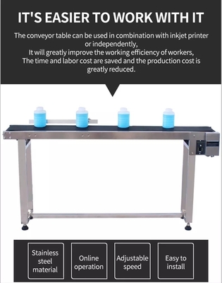 1.5m Length SS Body Material Conveyor Belt Table for Semi-automatic Production Line