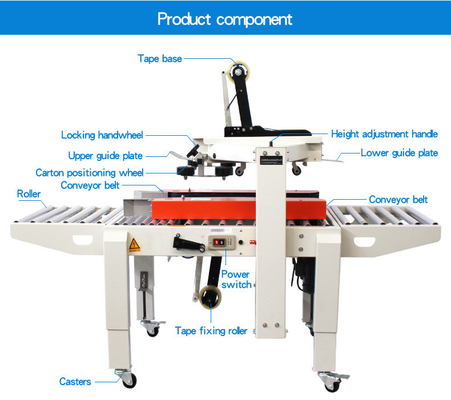 Auto Sealing Tape Conveyor Case Sealer for Sealing Speed of 0-12 m/min and Packaging