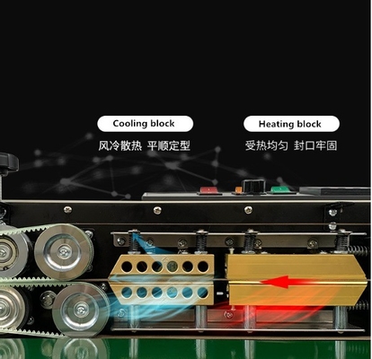 220V/50HZ FR-900 Continuous Band Sealing Machine for Plastic Bag Temperature Range 0-300C