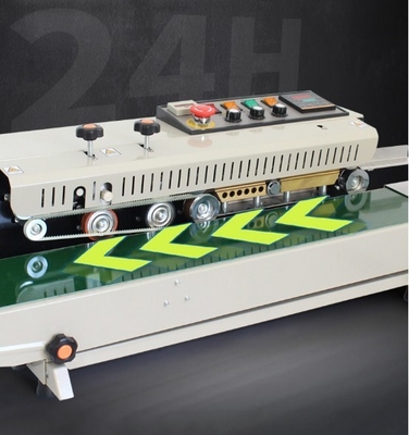 Continuous Band Plastic Bag Sealer for Pouch Sealing on Desktop at 220V/110V Voltage