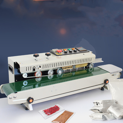 Food Shop Automatic Continuous Band Sealer Machine for Plastic Film Bags Heat Sealing