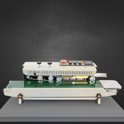 Food Shop Automatic Continuous Band Sealer Machine for Plastic Film Bags Heat Sealing