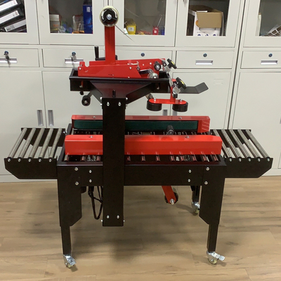 Electric Driven Semi Automatic Case Carton Box Taping Sealer with Sole Universal Wheel