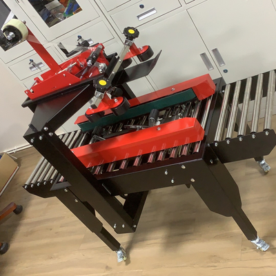 Electric Driven Semi Automatic Case Carton Box Taping Sealer with Sole Universal Wheel