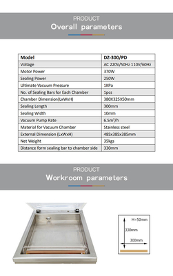 Ultimate Vacuum Pressure 1KPa DZ-300 Portable Automatic Industrial Food Vaccum Sealer