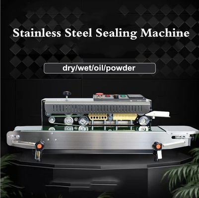 Horizontal Continuous Band Sealing Machine with Iron Gear and 0-300C Temperature Range