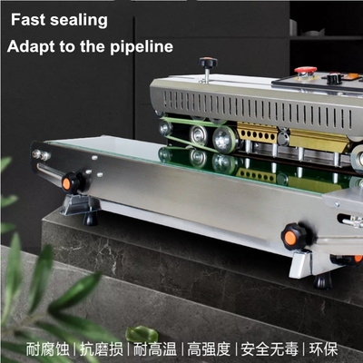 Horizontal Continuous Band Sealing Machine with Iron Gear and 0-300C Temperature Range