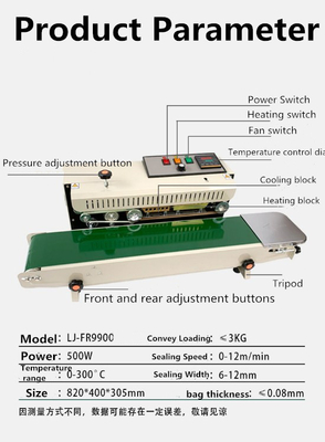 Upgrade Stainless Steel Temperature Control Automatic Continuous Band Sealer Machine