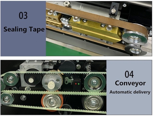 Automatic Plastic Bags Continuous Band Sealer Machine With Date Printing 908*392*292mm