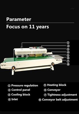 6-12mm Sealing Width Stainless Steel Vertical Automatic Continuous Band Sealer Machine