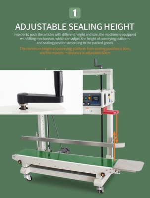 FR-1200V Electric Driven Vertical Continuous Bag Sealing Machine For PE and Thick Bags