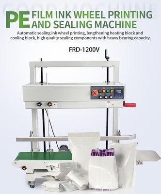 FR-1200V Electric Driven Vertical Continuous Bag Sealing Machine For PE and Thick Bags