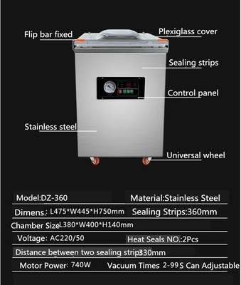 Commercial Food DZ-360 Automatic Grade Automatic Vacuum Sealer with Automatic Sealing