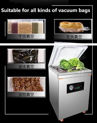 900W Vacuum Pump Meat Vacuum Packaging Machine with L380*W400*H140mm Chamber Size