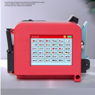 Expiry Date Logo Portable Printer Machine 2-12.7mm Height Red Ink 50M/MIN Print Speed