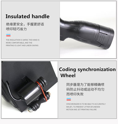 600dpi Handheld Expiry Date Inkjet Printer Gun for Multi-Language in 240*120*97mm Size