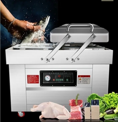 Electric Double Chamber Vacuum Packaging Sealer For Fish Steak 10 mm Sealing Width