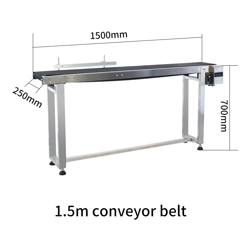1.5m Length SS Body Material Conveyor Belt Table for Semi-automatic Production Line