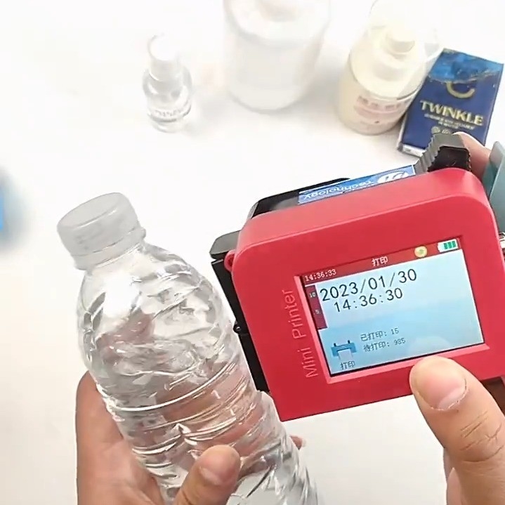 Quick Drying Ink 12-12.7mm Mini Handheld Printer for Food Bag Bottle Body Production Date