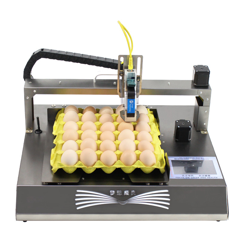 English Languages Smart Automatic Egg Inkjet Printer for Logo Bar Code and Expiry Date